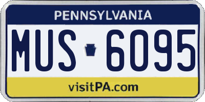 PA license plate MUS6095