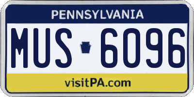 PA license plate MUS6096