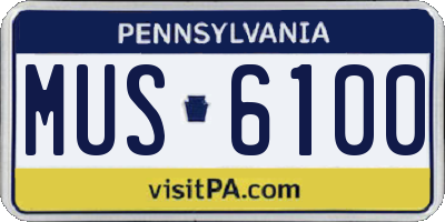 PA license plate MUS6100