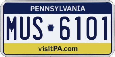 PA license plate MUS6101