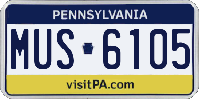PA license plate MUS6105