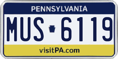 PA license plate MUS6119