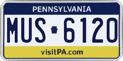 PA license plate MUS6120