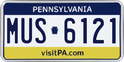 PA license plate MUS6121
