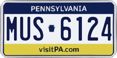 PA license plate MUS6124