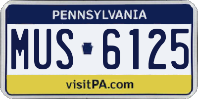 PA license plate MUS6125