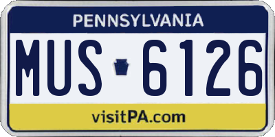 PA license plate MUS6126