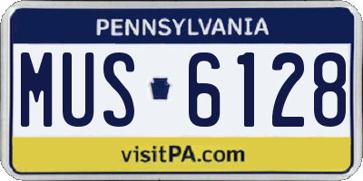 PA license plate MUS6128