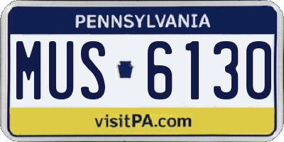 PA license plate MUS6130