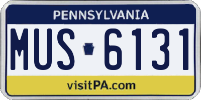 PA license plate MUS6131
