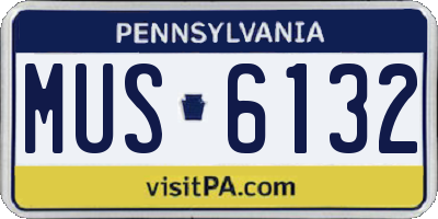PA license plate MUS6132