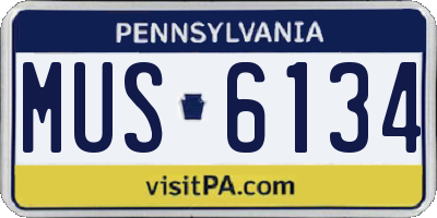 PA license plate MUS6134