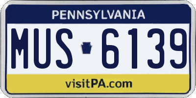 PA license plate MUS6139