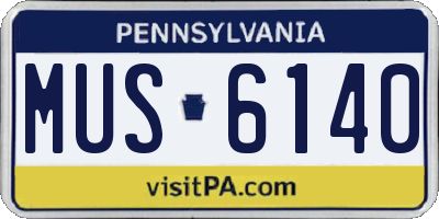 PA license plate MUS6140