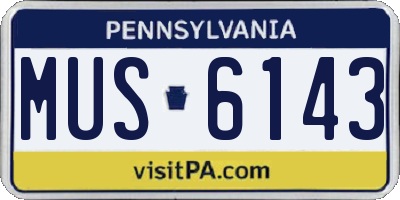 PA license plate MUS6143