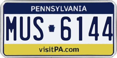 PA license plate MUS6144