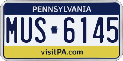 PA license plate MUS6145