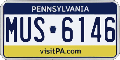 PA license plate MUS6146