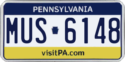 PA license plate MUS6148
