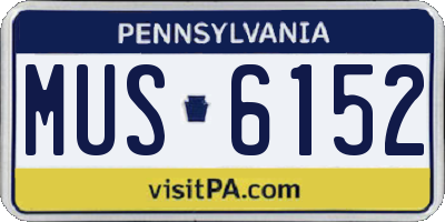 PA license plate MUS6152