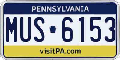 PA license plate MUS6153