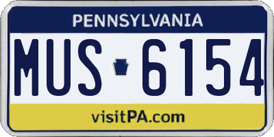 PA license plate MUS6154