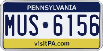 PA license plate MUS6156
