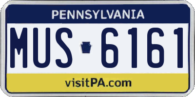 PA license plate MUS6161
