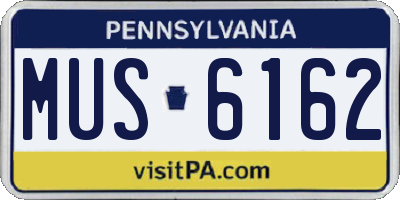 PA license plate MUS6162