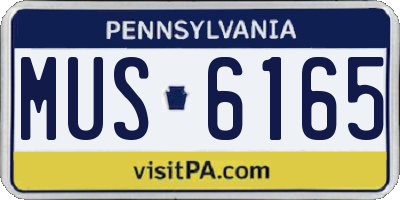 PA license plate MUS6165