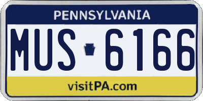 PA license plate MUS6166