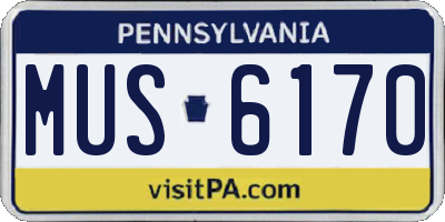 PA license plate MUS6170