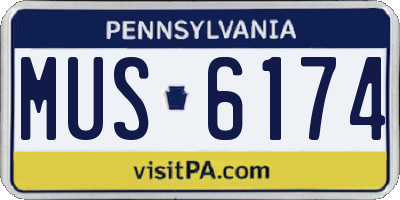 PA license plate MUS6174