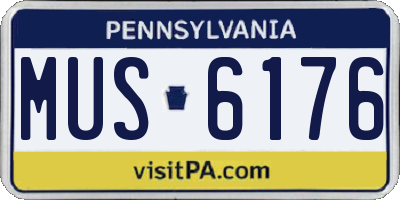 PA license plate MUS6176