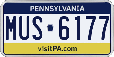 PA license plate MUS6177