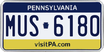 PA license plate MUS6180