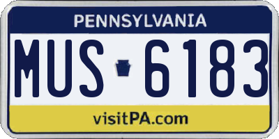 PA license plate MUS6183