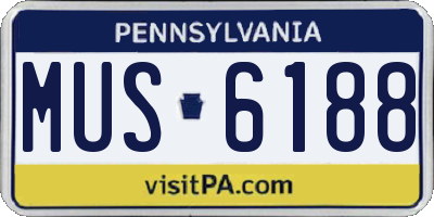 PA license plate MUS6188