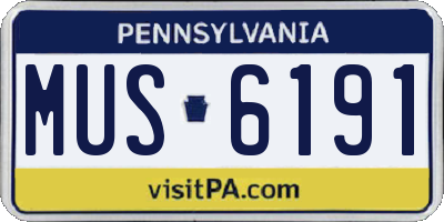 PA license plate MUS6191