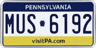 PA license plate MUS6192