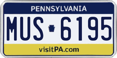 PA license plate MUS6195