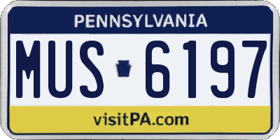 PA license plate MUS6197