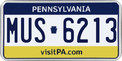 PA license plate MUS6213