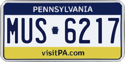 PA license plate MUS6217