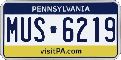 PA license plate MUS6219