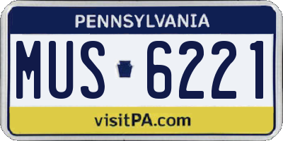 PA license plate MUS6221