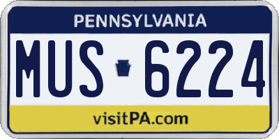 PA license plate MUS6224