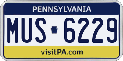 PA license plate MUS6229