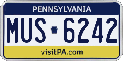PA license plate MUS6242