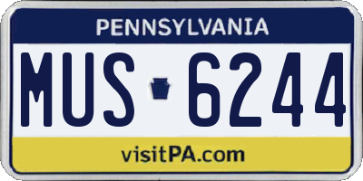 PA license plate MUS6244